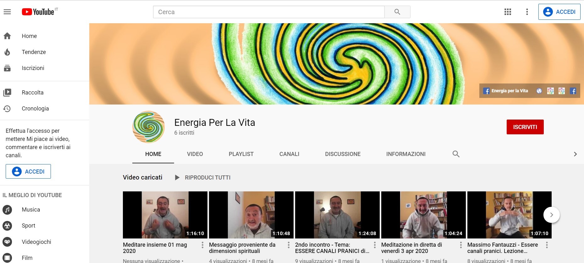 Meditazione Milano Canale Youtube